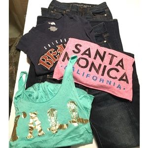 🚨Lot of Clothing Tees Denim American Eagle Sm 0
